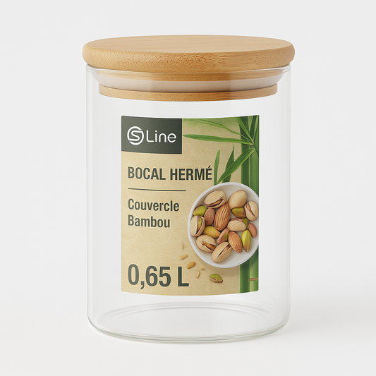 Bocaux en verre avec un couvercle en bambou 4000ML